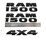 Yoaoo 3x Genune Black 1500 Plus 4x4 Emblem Badge 3D Emblem Decals Nameplates Flat Letter Matte OEM