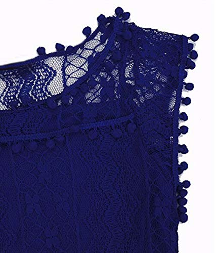 Witspace Women Casual Lace Sleeveless Beach Short Dress Tassel Mini Dress