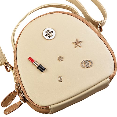 Katia Mini 9 Zipper Universal Camera Case Compatible Fujifilm Instax Mini 8 Film Camera, HP Sprocket Portable Photo Printer/Polaroid Snap Camera Shoulder Strap - Beige