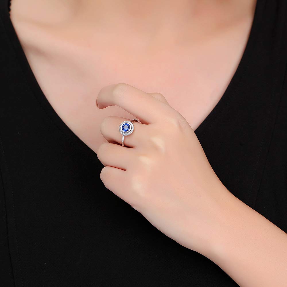 dnswez Bezel Setting Austrian Crystals Rings for Women Wedding Bridal Jewelry Classic Trendy Design Ring Size: 10