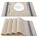 ARTAND Placemats Set of 4, Woven Placemats for Dining Table, Boho Decor Plastic Table Place Mats, Vinyl Table Mats for Indoor Outdoor Blue Lines