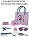 Calaqai My First Purse - Pretend Play Purse Set for Girls with Handbag, Flip Phone Car Keys, Kids Credit Card, Hair Comb, Mirror, Sun Glasses & Camera - Great Educational Toy for Fun & Learning