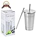 Stainless Steel 16 OZ Tumbler by Varvino, Insulated Travel Mug with 2 Stainless Straws, for Hot/Cold Drinks