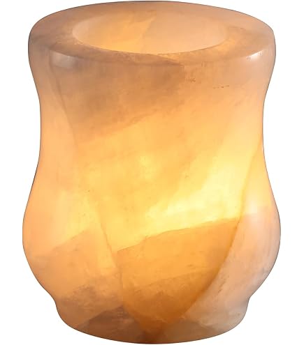 Single White Alabaster Candle Holder – Natural Stone Tealight/Votive Holder With Soft Amber Glow For Home Décor - View #3