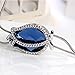 Dolland Women's Gold Plated Teardrop Crystal Pendant Necklace Earrings Set Wedding Bridal Jewelry Sets,Blue