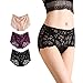 Women's Lace Panties Plus Size Lingerie Elasticity High-Rise Hollow Underwear 3 Pack(XXL)
