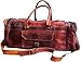 Jaald 26 Inches Leather Duffle Bag Travel Carry-on Luggage Overnight Gym Weekend Holdall Duffel Bag Men Vintage Brown