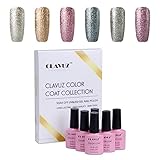 CLAVUZ Platinum Gel Nail Polish Kit Soak Off UV LED Nail Varnish Lacquer Beauty Salon Manicure Nail Art Tool Set 10ML 6PCS