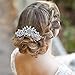 EVER FAITH Bridal Hair Accessories Crystal Flower Snowflake Side Comb Wedding Headpiece for Bride Clear Silver-Tone