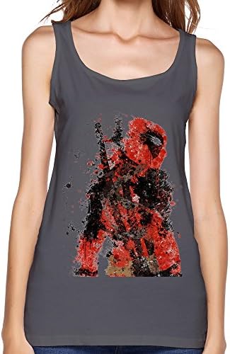 QIANMY Women's Tumblr Static Deadpool Tank Top Size S