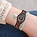 BEWELL Sytlish Bracelet Female Wrist Watch Light Black and Red Small Dial Round Quartz Wood Watches for Ladies