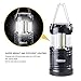 Camping Lantern, LED Lantern Lights with Magnetic Base 2 Pack Portable Camping Gear COB Water Resistant Survival Kit for Emergency, Whistle and Fire Starter Kit Included (Black - Pack of 2)