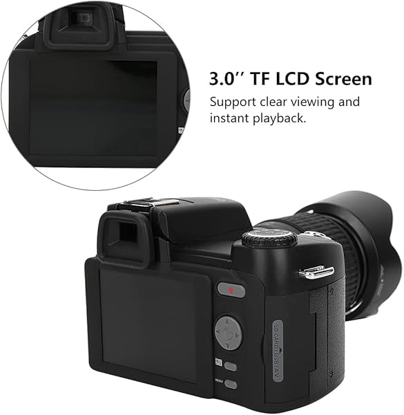 Pissente Digital Camera 3 Lens 1080P 30fps FHD Video Shooting for Digital Camera