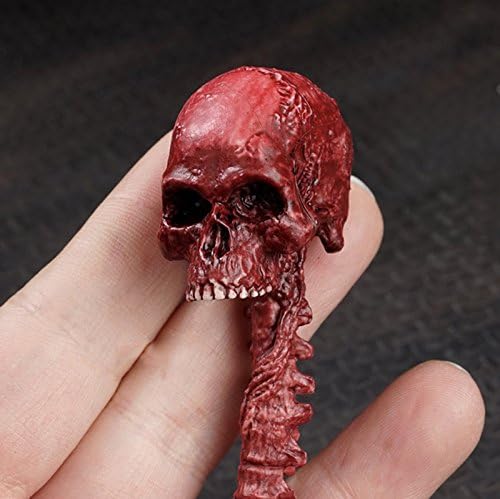 ESHINEY 1/6th Scale Red Zombie Skull Skeleton Head Model Resident Evil Scenes Accessories For 12" Figures