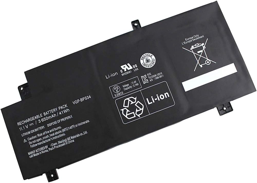 XITAIAN 11.1V 41Wh VGP-BPS34 VGP-BPL34 Replacement Laptop Battery for Sony Vaio Fit SVF14A SVF15A FIT15A SVF15A1ACXB SVF15A1ACXS SVF15A1BCXB SVF15A1BCXS SVF15A1CCXB SVF15A1DPXB
