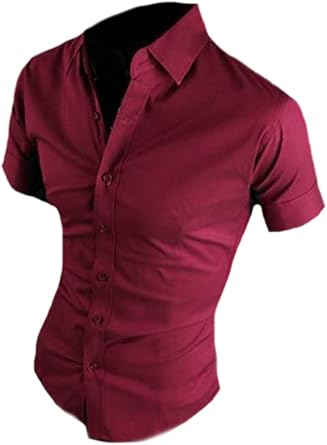 red slim fit button down shirts