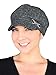 Womens Tweed Newsboy Chemo Winter Hat with Rhinestone Buckle Brim, Lined, Stretch Band