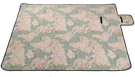 78.7" x 58.2" Multi-functional Picnic Blanket Outdoor Camping Rug Beach Mat Travel Play Mat, Worldmap