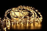 PYSICAL 110V 2-Wire Waterproof LED Rope Light Kit for Background Lighting,Decorative Lighting,Outdoor Decorative Lighting,Christmas Lighting,Trees,Bridges,Eaves (Warm White, 50ft/15M)