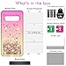 HATOSHI Samsung Galaxy S10 Plus Case (Not Fit S10/S10e) with Screen Protector for Girls Women, Glitter Quicksand Floating Sparkle Bling Diamond Cute Phone Case Cover for Galaxy S10+ (Pink/Gold)