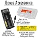 Nitecore Concept 1 1800 Lumen LED Compact Everyday Carry Flashlight PLUS Nitecore UM10 Single-Port USB Digi-Charger, 3100mAh IMR Rechargeable Battery, LumenTac Battery Organizer