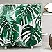ZOEO Palm Tree Shower Curtain for Bathroom Green Tropical Hawaii Fabric Shower Curtain Set Jungle Leaves Backdrop 12 Hooks Waterproof Polyester Washable for Old Bathroom 72x72 inch