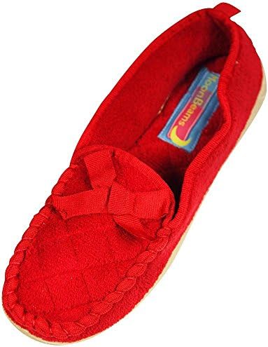 Moon Beams - Ladies Micro Terry Wide Width Slipper, Red 32367-6C/DUS