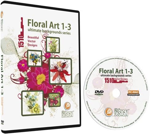 Floral 1-3 Backgrounds MEGA Bundle-Vector Art Images-Grunge Floral, Abstract Flower Graphic Design DVD