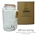 Glass Drink Dispenser with Tap – 5L Mason Jar Beverage Container with Stainless Steel Spigot – Water Dispenser with Tap for Juice, Iced Tea, Cocktail, Picnic, BBQ, Parties, Counter