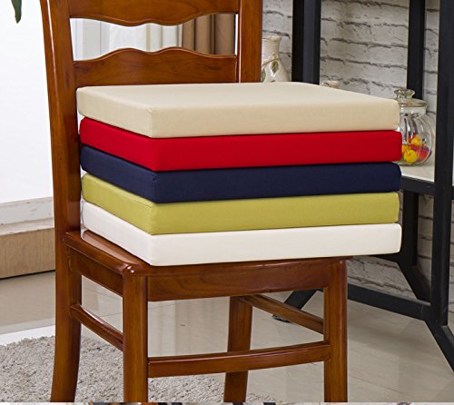 Sigmat Indoor/Outdoor Square Seat Cushions Waterproof Chair Cushion Solid Portable Chair Pad Black 20 Inch