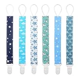 Pacifier Clip for Boys and Girls 6 Pack Plastic Teething Clips Modern Designs Universal Holder Leash for Pacifiers Teething Toy and Soothie by YOOFOSS