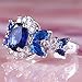 Emsione 925 Sterling Silver Plated Created Sapphire Quartz&Topaz Womens Ring