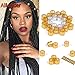Alileader 100pcs Gold Hair Accessories - Hair Beads for Dreadlocks, Braids and Locs, Hair Clips, Hair Cuffs and Jewelry (Golden)