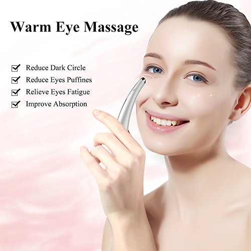 TOUCHBeauty Sonic Vibration Eye Massager, 40℃ Heated Wand, Relieves Dark Circles and Puffiness Eye & Facial Skin Care Device TB-1583