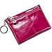 Itslife Triple Zipper Leather Mini Coin Purse Card Holder with Key Chain(Rose)