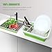 Learja Collapsible Dish Drying Rack, Small Folding Dish Rack, Portable Dish Drying Rack, Compact Dish Drainer for Kitchen, Camper, RV, Caravan, Travel Trailer (Green and White Without Drainer Board)