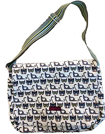 Bungalow360 Canvas Large Flap Messenger Bag - Cat
