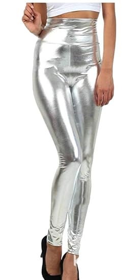 silver leather leggings