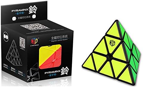 FloridaPuzzles Qiyi X-man Magnetic Pyraminx Bell Black Speedcube Twisty Puzzle Pyramid Black