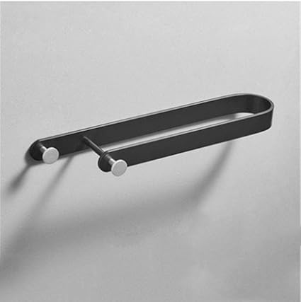 Amazon 黒いタオルケットのシングルポールの浴室用のペンダントタオルのポールの穴が免除されます タオルケットの棚の壁掛けです Black 壁掛けラック 文房具 オフィス用品