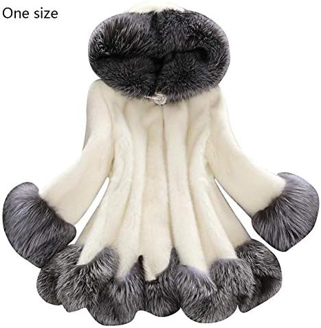 shengshiaus Mink Coat Long Hooded Slim-Fit Marten Coat Fur Coat for Women Fur