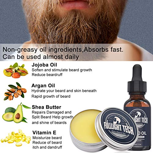 Beard Growth Kit,Beard Grooming Kit,Beard Kit W/Beard Roller,Beard Growth Oil,Beard Wash, Beard Balm,Comb,Brush,Shaving… - Image 4