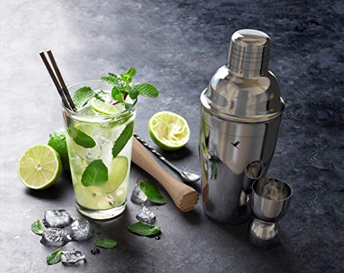beyond 15-teiliges Cocktail Shaker Set - Edelstahl Cocktail Set mit Bar Zubehör in Geschenkbox - Set mit Sieb… – Bild 6