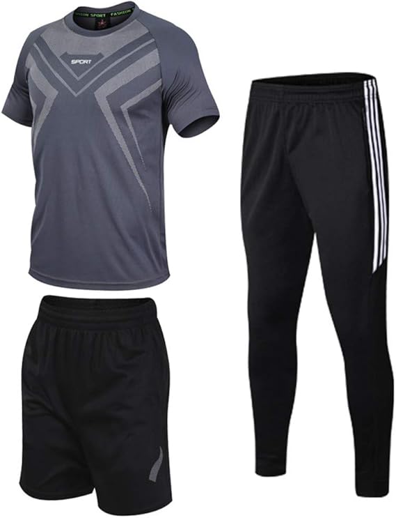 Amazon スポーツウェア メンズ 上下セット 半袖 夏服 ジャージ セットアップ トレーニングウェア ランニングウェア 吸汗速乾 夏服 通気防臭 運動着 半袖 ハーフパンツ タイツ パワーストレッチ 無地 上下セット 通販
