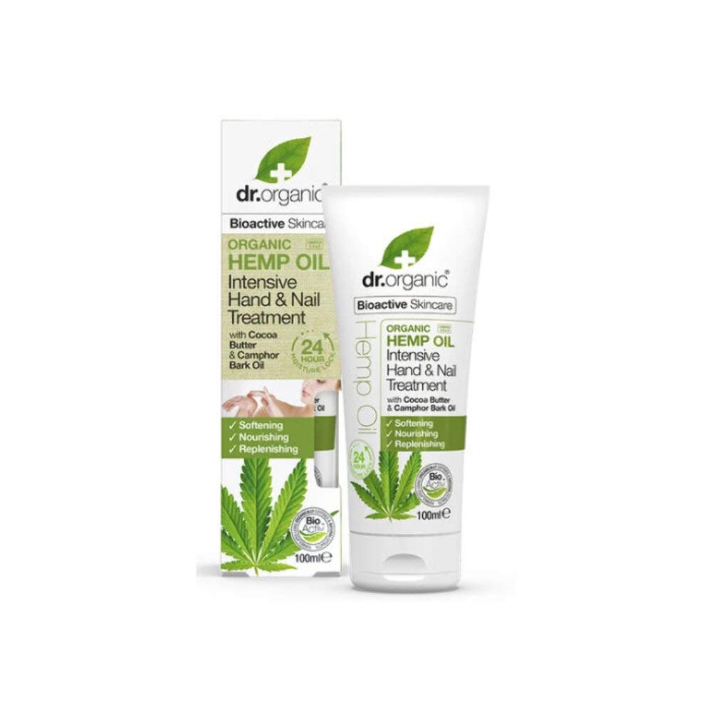 Dr Organic Hemp Oil Hand & Nail Cream, Moisturising, Restoring, Mens, Womens, Natural, Vegan, Cruelty-Free, Paraben & SLS-Free, Recycled & Recyclable, Organic, 100ml, Packaging may vary