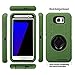 J.west Galaxy S7 Edge Case, Hybrid Dual Layer Combo Holster Case Heavy Duty Rugged Protective Case with Built-in Rotating Kickstand Swivel Belt Clip Holster for S7 Edge (Army Green)