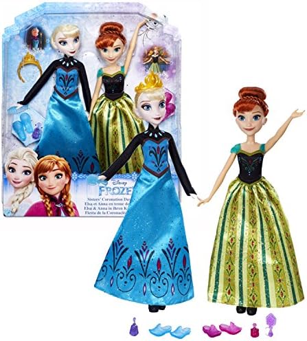 Hasbro Year 2015 Disney Frozen Series 2 Pack 12 Inch Doll Set - SISTERS' CORONATION DAY CELEBRATION with Elsa and Anna Plus Tiara and Many Accessories