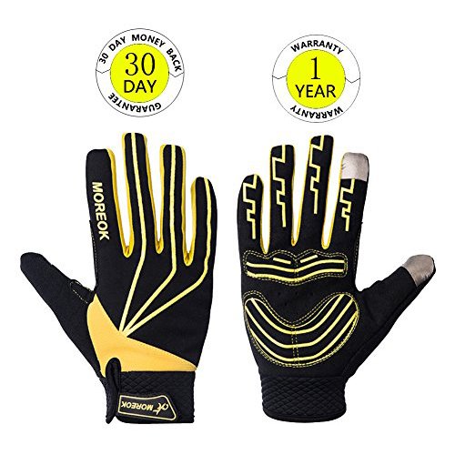 Biking Gloves,Cycling Gloves Full Finger Bike Gloves Mountain Bike Gloves For Men / Women Bicycle Gloves 5mm Gel Pad Shock-absorbing Breathable Touch Screen Motorcycle Gloves,CoolWind