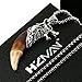 HZMAN Mens Metal Wolf Head Pendant Necklace Indian Teeth Tribe Jewelry, Brown