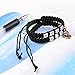 Couples Bracelets, HOBOYER Upgrade Handmade Braided HIS and Hers Couple Bracelet for Him and Her with Key and Lock Charms Bracelets Set Couples Gifts (Black & Black)